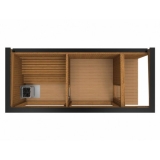 Top Modern Sauna 2,3x5,4 m aus Thermoholz vollisoliert